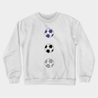 Drawing of three soccer balls in different colors Crewneck Sweatshirt